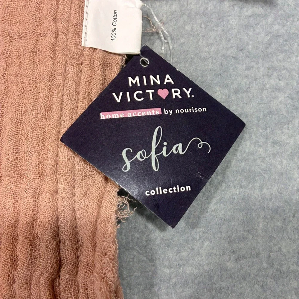 Mina Victory Sofia Blush Cotton Gauze Pillow Sham 20x20 TH104